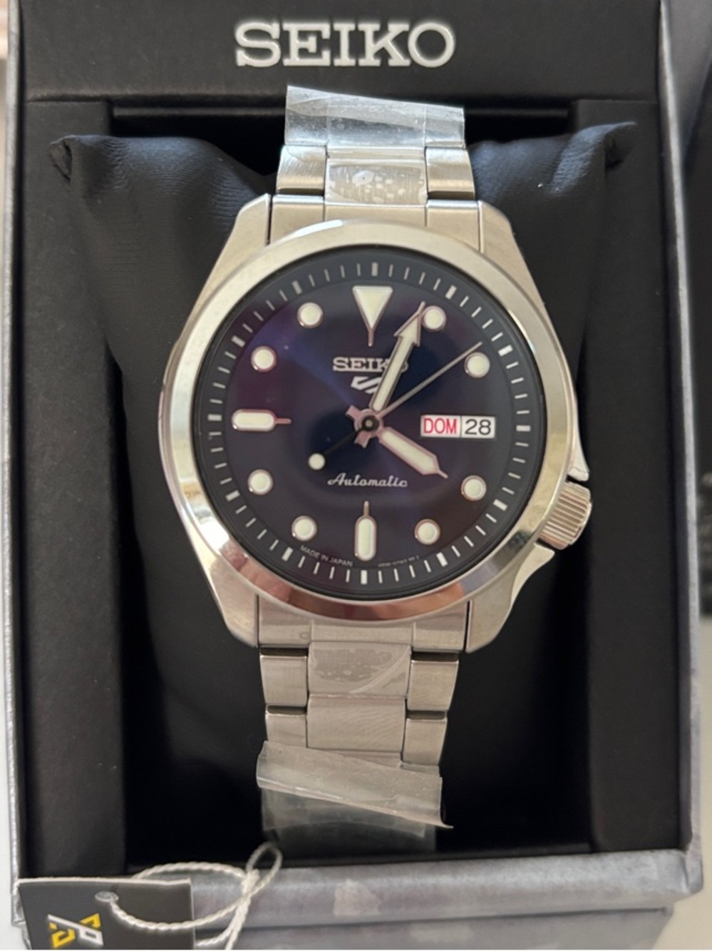 Seiko Men's Stainless Steel Watch with Blue Dial
